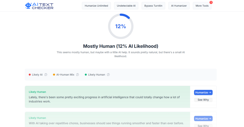 aitextchecker result